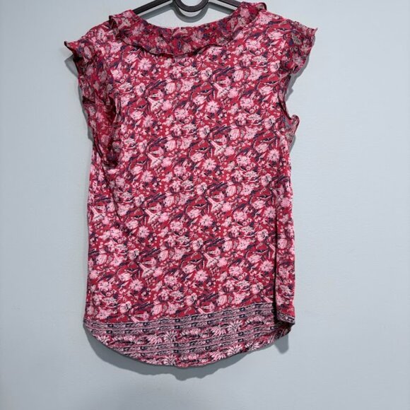 Lucky Brand Soft Sleeveless Floral Keyhole Tie Top Small - Picture 2 of 2